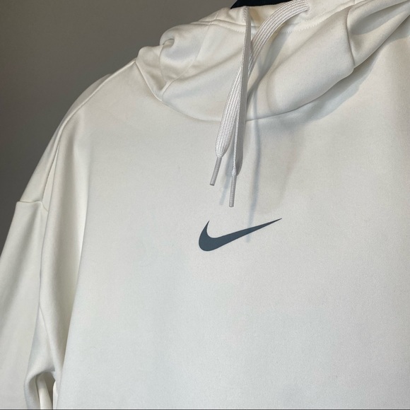 Nike Unisex White Swoosh Hoodie Size Small - Picture 2 of 10